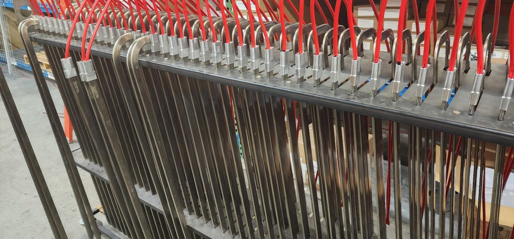 Electric screed heaters in production